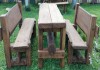 Фото Набор ДУБОВОЙ мебели «ВЕЧНЫЙ» (стол + 2 скамьи с регулируемыми спинками)