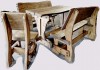 Фото Набор ДУБОВОЙ мебели «СЕМЕЙНЫЙ» (стол + 2 скамьи + стул)